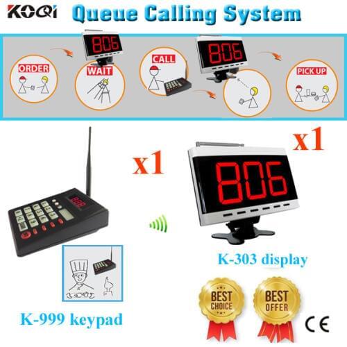 Order Taking Services System Wireless Queuing Pager For Restaurant With CE Passed(1 display+1 transmitter keypad)