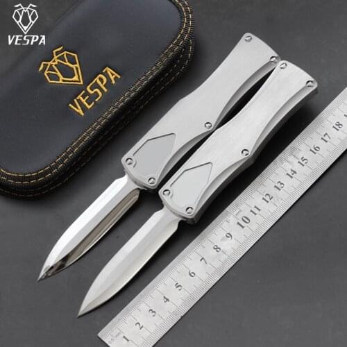 VESPA Goddess folding knife outdoor EDC hunting tactical tool, blade: M390 (satin/mirror) Handle: stainless steel kitchen tool