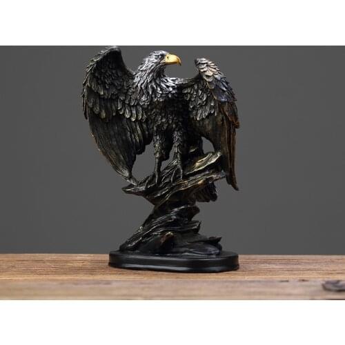 Resin European Eagle Statue Feng Shui Richness Animal Office House Home Garden Wedding Decoration Accessories Living Room