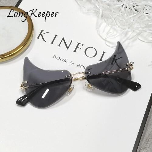 Fashion Rimless Sunglasses Women Luxury Irregular Sun Glasses Decorative Glasses Female Unique Ocean Lens Eyewear Oculos De Sol
