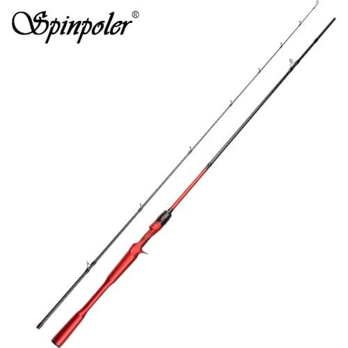 Spinpoler Carbon fishing rod spinning casting 2.1m M 2 sections baitcasting Lure bass carp heavy ocean rock fishing rod tackle
