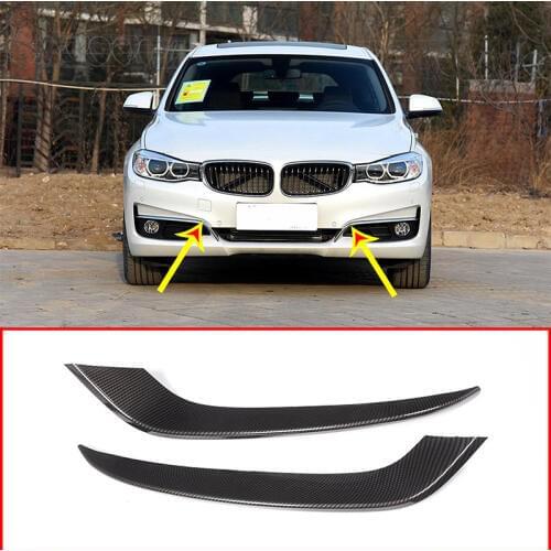 Carbon Fiber Style For BMW 3 Series GT Gran Turismo F34 2013-2018 ABS Chrome Front Fog Lamp Strips EyeLid Trim Car Accessories