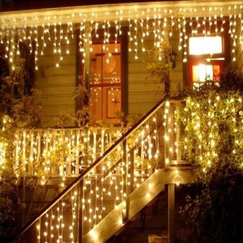 LED Icicle Lamp Curtain Icicle Lamp String Lamp AC 220V Garden Shopping Mall Street Eaves Decoration Lamp Indoor Fairy Tale Lamp