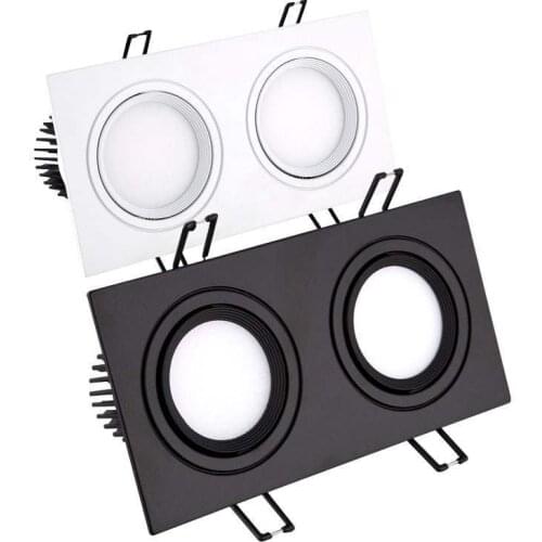 Spot led double light square 14W 18W 24W cob Led dimmable Downlight AC110 220V Recessed Led Ceiling Spot Light Lamp Indoor light