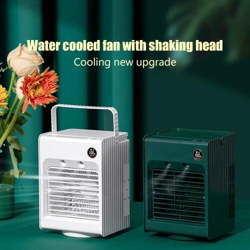 Usb Desk Fan Portable Air Cooler Fan Shaking Head Air Conditioner Fan Desktop Air Cooling Fans Humidifier Purifier For Home#G4