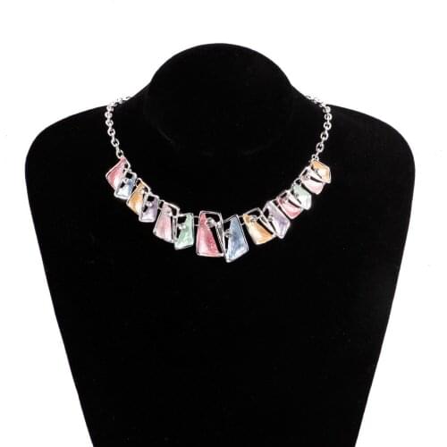 Vintage Luxury Palace Statement Necklaces Retro Rhinestone Geometric Big Gem Necklaces & Pendants Jewelry For Women Gift