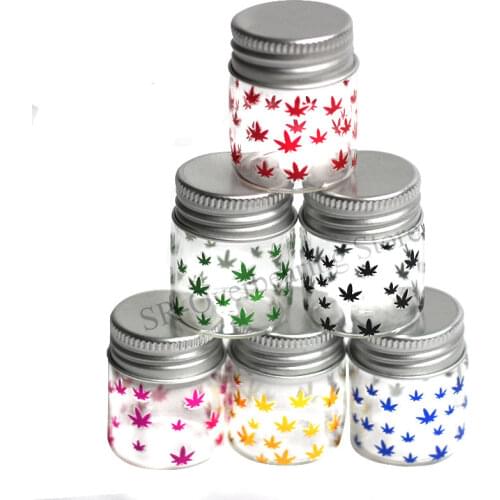2pc Glass Tobacco Stash Jar 15ML Tobacco Box Jar Bottles With Aluminum Cover Container Sealed Tea Herbal Jar