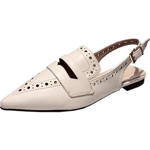 2021 Spring Women Flats Casual Pointed Toe Flat Heel Sandals Slip On Loafers Fashion Pointed Toe Ladies Slippers Slides Shoes