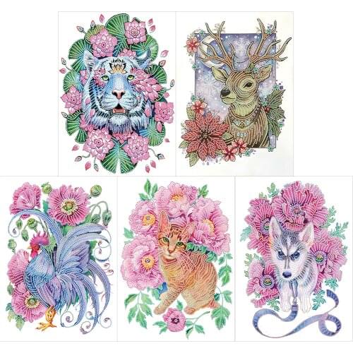5D Diamond Painting Animal Series DIY Partially Special-shaped Drill Diamond Painting Decoration Gift Hanging Painting 30x40cm