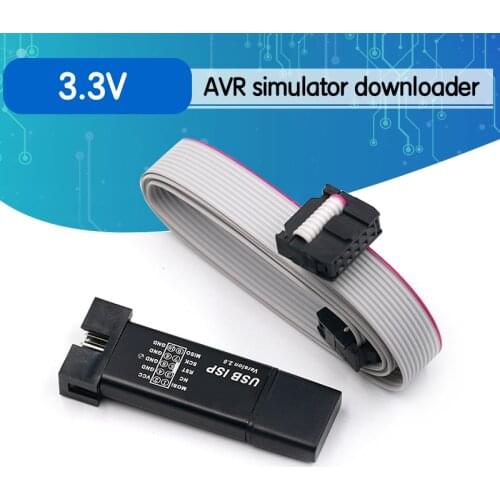 Aluminum shell USB ISP USBISP USBASP ASP Programmer for 51 ATMEL AVR WIN7 64 (Random color)
