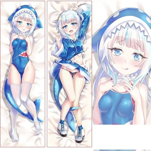 Anime VTuber Hololive Gawr Gura Cospaly Dakimakura Pillowcase Hugging Body Pillow Case Throw Cushion Otaku Bedding Pillow Cover