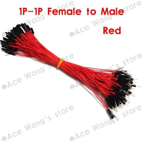 Free Drop shipping 100pcs/lot New 1p to 1p 20cm Red male to female jumper wire Dupont cable