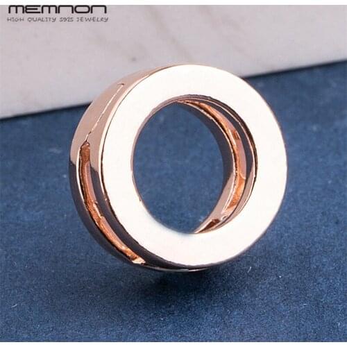 Memnon Reflexions style round clip charms 925 sterling Silver Jewelry rose gold charm beads fit bead bracelets DIY for women