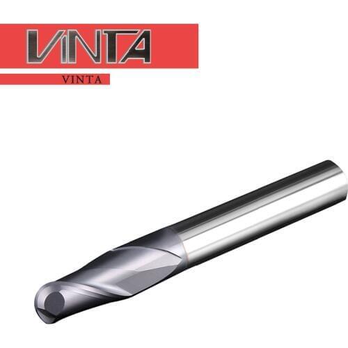 CNC carbide End mills HRC45 R0.75- R2 2 flutes hard tungsten steel ball nose end milling cutter