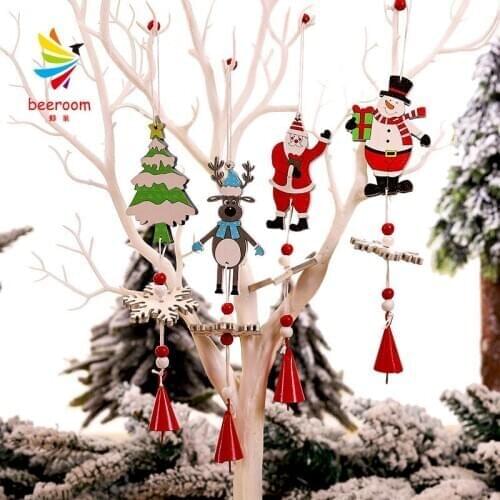 DIY Santa snowman tree Door Hanging Christmas Tree christmas decorations for home outdoor wood Hanging Pendant Ornament Gifts