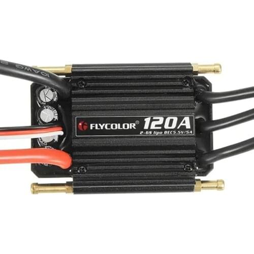 FlyColor Waterproof Brushless 120A ESC 2-6s With 5.5v / 5A For RC Boat