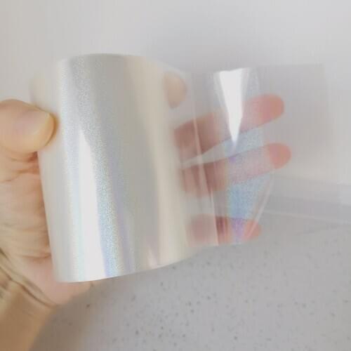 Holographic Foil Plain Sand Transparent Hot Stamping On Paper or Plastic 8cm x 120m/Lot DIY Package Box