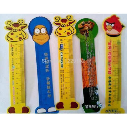 Customized printed plastic ruler promotional children ruler advertising students ruler Cartoon Stationery