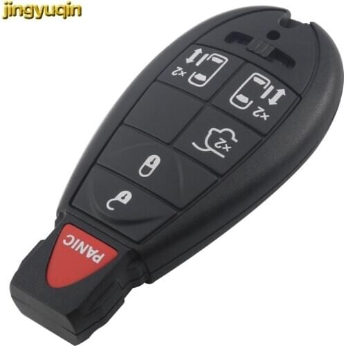 Jingyuqin Smart Remote Car Key Shell Housing For Dodge Chrysler 5+1 Buttons Keyless Uncut Blade Entry Key Fob Case