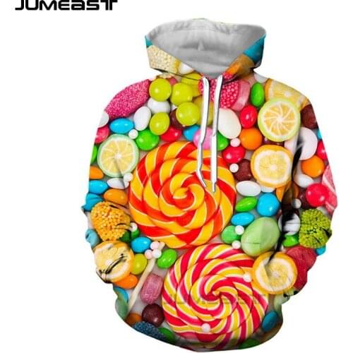 Jumeast Brand Men/Women 3D Printed Sweatshirt Pill Candy Fruit Long Sleeve Fashion Cap Hoody Sport Pullover Hoodies