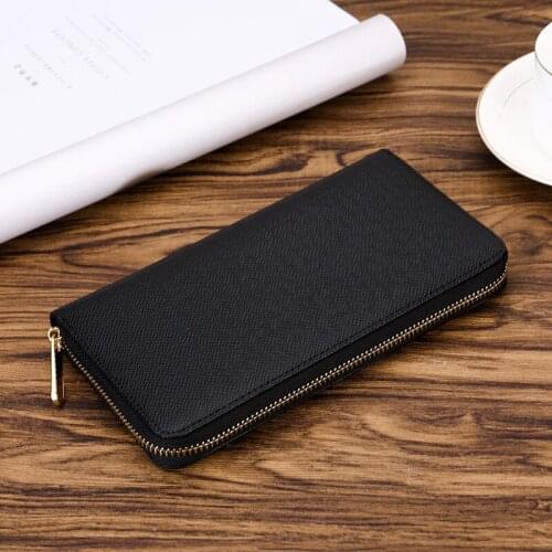 New RFID Korean ladies wallet PU long ladies organ card case mens zipper large capacity clutch bag for men