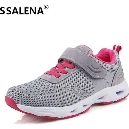 Woman Outdoor Walking Shoes Lightweight Non-Slip Wearable Trekking Shoes Lace Up Mesh Breathable Sneakers AA11123