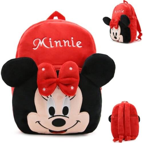 Cute Mickey Minnie Plush Early Childhood Education Elementary School Students Cartoon Anime Backpack Boys Girls Birthday Gifts