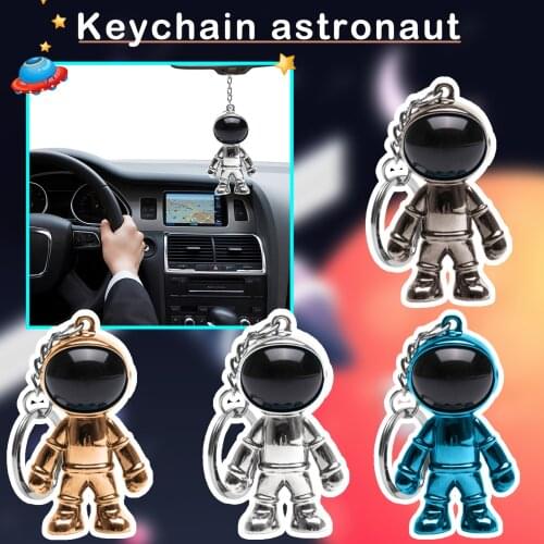 Fashion Creative Keychain Accessories Kawaii Anime Space Astronaut Keychain Model Keyring Bag Purse Charms Pvc Keychain 2021