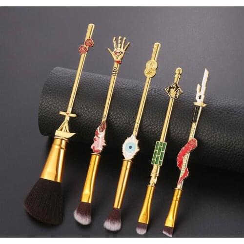 Jujutsu Kaisen Anime Makeup Brushes Set Professional Eyeshadow Eyebrow Brush Highlight Foundation Makeup Brushes for Women Girls