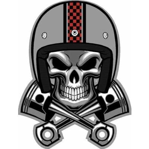Personality Cafe Racer Skull Pistons Helmet Car Stickers Decal PVC KK Cover Scratches Waterproof Apply To Car Window Laptop