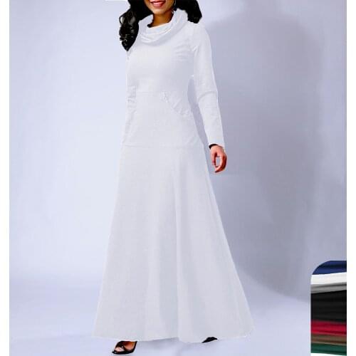 OTEN Muslim Women Abaya Dress Solid Arabic Prayer Wear Jubah Dubai Elegant Islamic Clothing Femme Robes Ramadan Clothes S-5XL