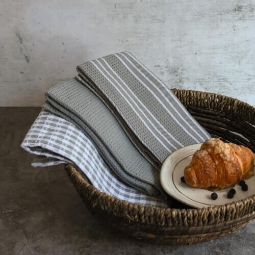3pcs Kitchen Towels Classic 100% Natural Cotton Tea Towels Dish Cloth Absorbent Lint-Free Machine Tableware Household