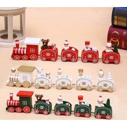 Chiristmas Wooden Train Home Decor Adornos De Navidad Christmas Decorations For Home Decoracion Gift Kids Toy New Year 2022