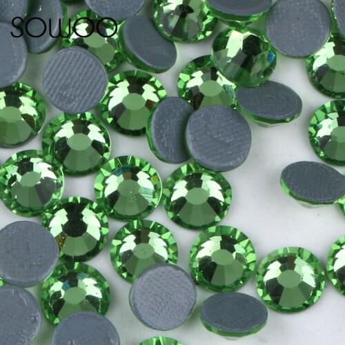 SS6-SS20 Peridot Color similar SWA Rhinestone1440pcs/lot High quality Hotfix Rhinestones use for high-end clothing SOWOO