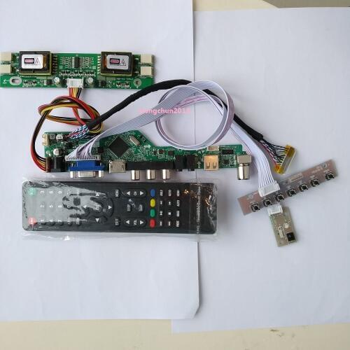 TV56 Controller driver Board for LM170E01 30pin AV TV card PANEL Screen monitor kit LCD 1280×1024 17" 4 lamps USB
