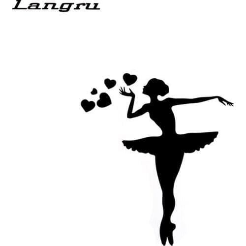 Langru Interesting Sport Gymnastics Dance Fitness Silhouett Vinyl Decal Car-styling Car Accessories Decorative Jdm