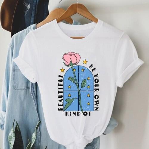 Be Your Own Kind Of Beautiful Colored T-shirt Retro Rose Stars Nature Tshirt Aesthetic Women Inspirational Top Tee Shirt