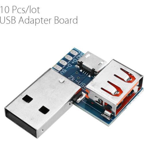 10Pcs/Lot USB Adapter Board Micro USB to USB Female Connector Male to Female Header 4P 2.54mm