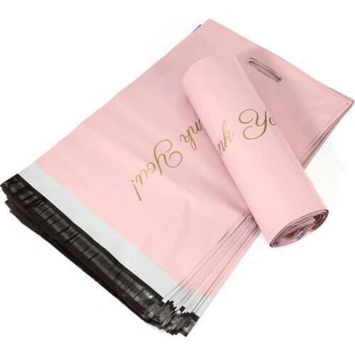 100pcs Smooth Portable Tote Express Courier Pouches Self-Sealing Adhesive Thick Poly Envelope Plastic T-shirt Gifts Mailing Bags