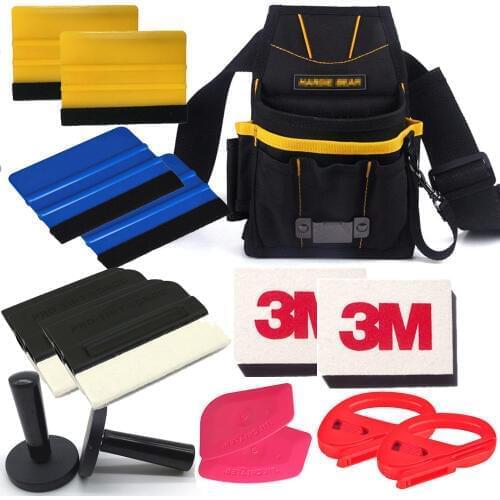 15pcs Car Wrapping Installation Tools Kit Vinyl Wrap Bag Squeegee Razor Glove Magnet