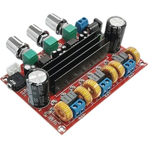 2.12.1 channel digital power amplifier board tpa3116d2 wide voltage 12v-24v high power 2 * 50W + 100W
