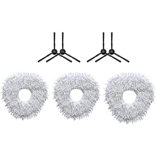 3Pcs Mop Cloth,4Pcs Side Brushes for Narwal YJCC001-1 Vacuum Cleaner Replacement Parts Accessories