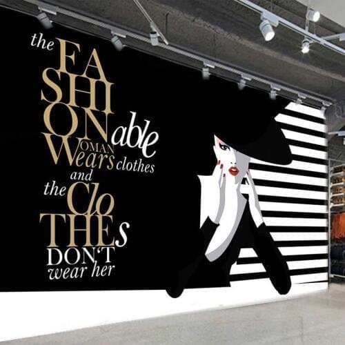 3D Wallpaper Modern Fashion Abstract Clothing Store Background Murals Creative Art Beauty Salon Wall Painting Papel De Parede 3D