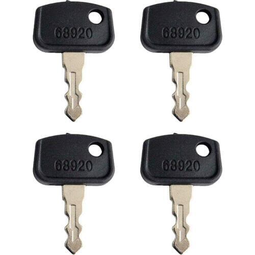 4pcs 68920 Ignition Keys for Kubota B BX Series Tractors B26 BX1850D BX1860 BX1870 BX1870-1 BX2350D BX2360 BX2370 BX2370-1