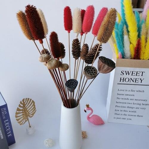 5pcs Pine Cone Lotus Acorn Dried Flowers Natural Handmade Decorative Flores Secas Christmas Home Room Decoration Accessories