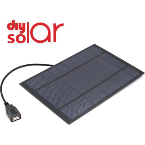 5V 2W 3W 4W 7W Output USB Solar Cell Outdoor 18650 Battery Charger USB Female Port 5 V Charge Regulators Solar Panel
