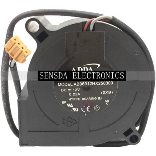 Free shipping Brand New FOR ADDA AB06012MX250300 60x60x25mm 12V 0.18A Projector Cooling Fan Blower Turbo