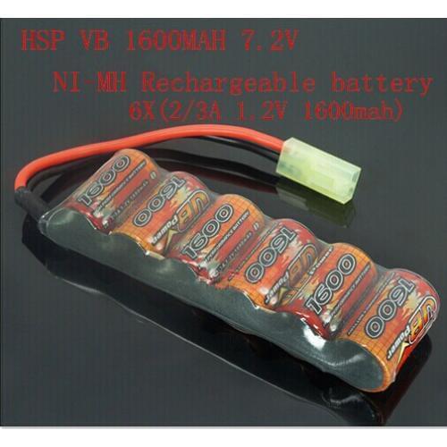New 1600mah 7.2V NI-MH Rechargeable battery 6x(2/3A 1.2V 1600MAH)1:16 large capacity power remote control car battery