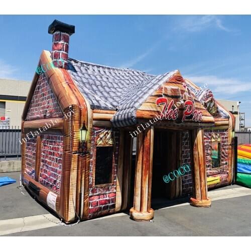 Free air ship to door,Hot Outdoor Party Bar House 8x5x5m Inflatable Irish Pub Tent party event tent