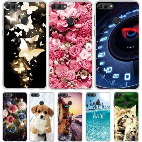 TPU Cover For Huawei Y9 2018 Case Cute Fashion Back Protection Silicone Coque For Huawei Enjoy 8 Plus Bumper Case Funda Bag
